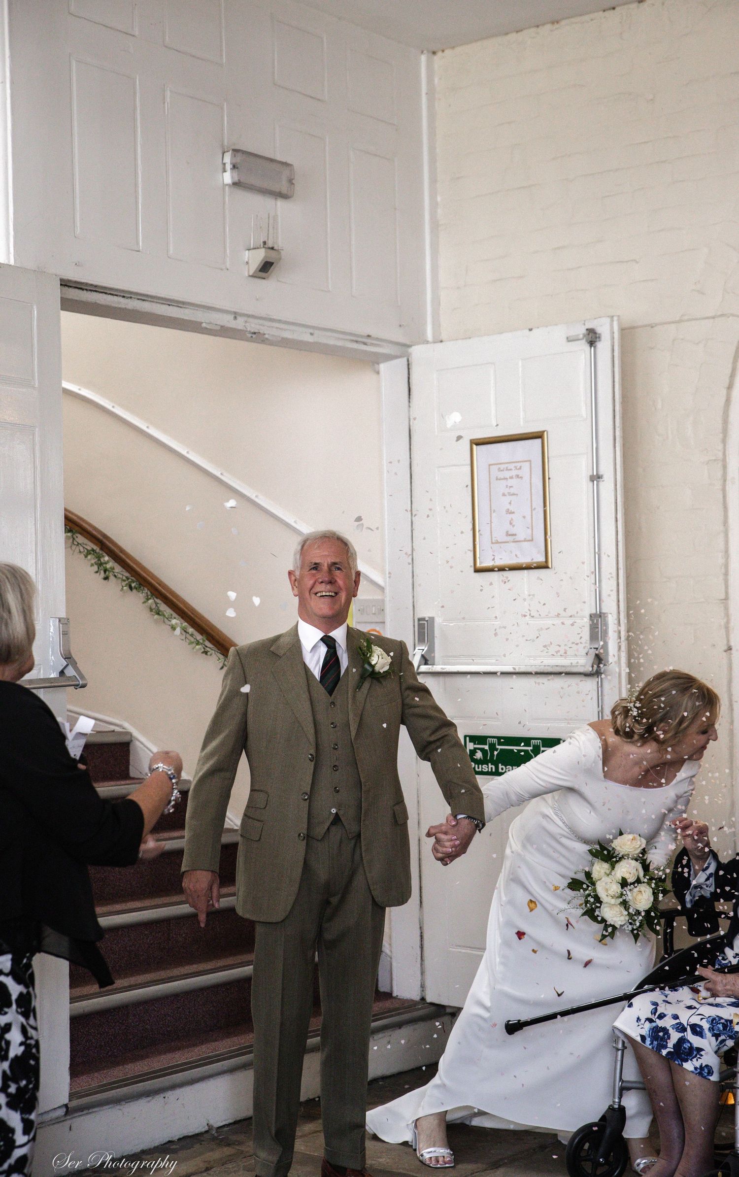 Bride and groom celebrate marriage