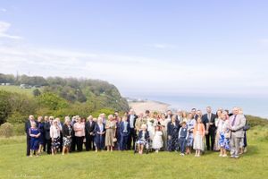 Wedding party on the cliffs