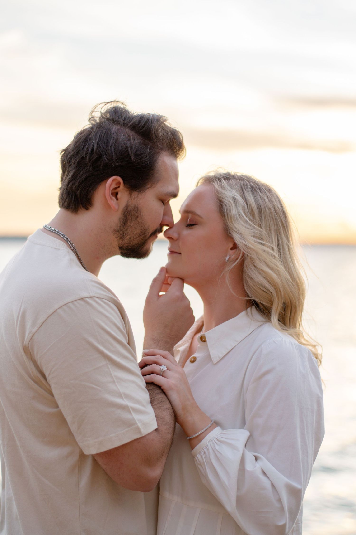 Stunning golden hour engagement photos at Grapevine Lake in Flower Mound, Texas