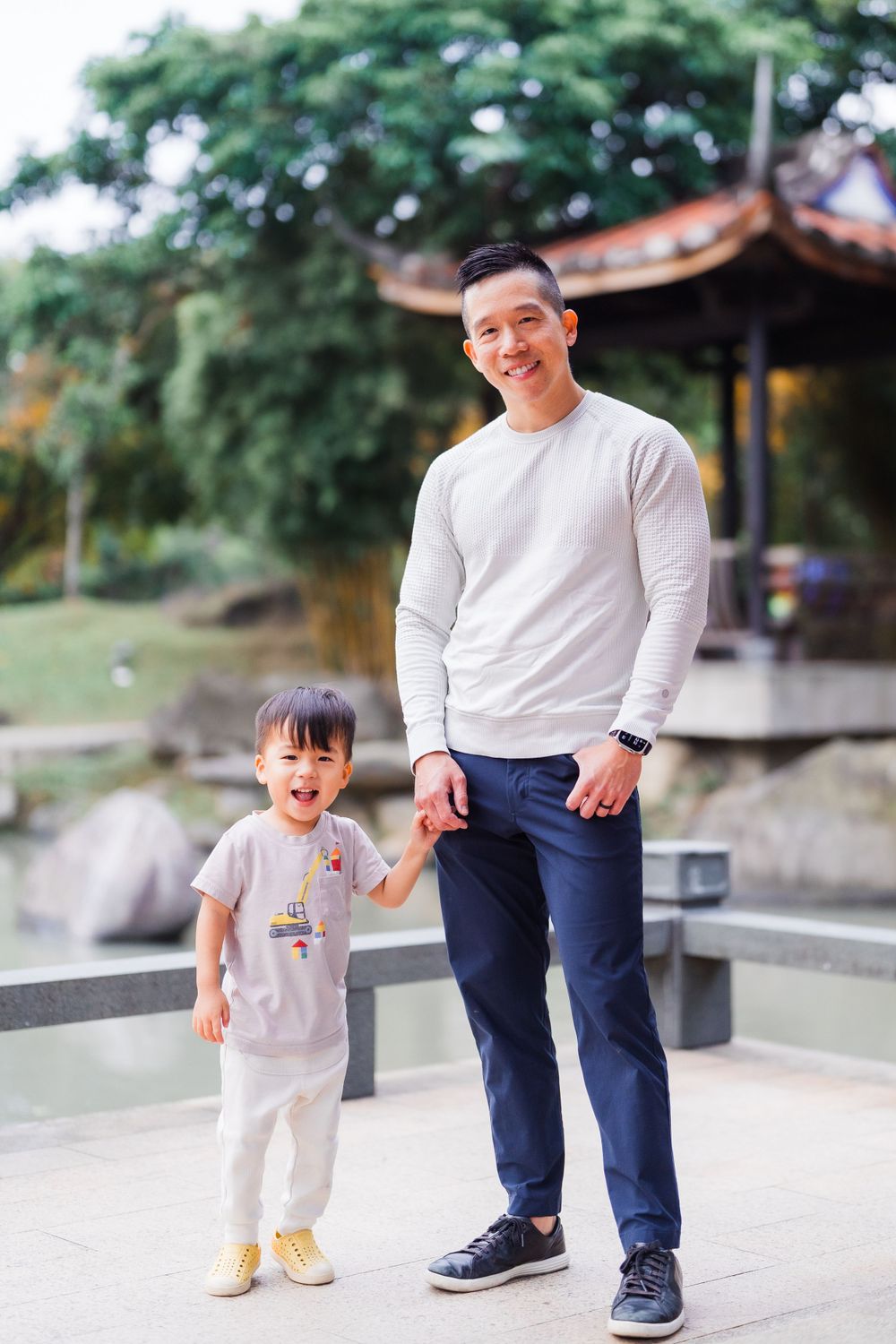 father and son at Lin An Tai Historical House and Museum