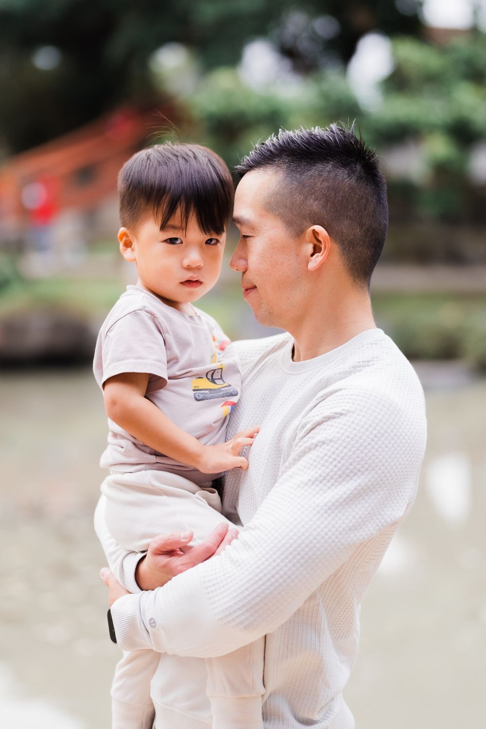 father and son at Lin An Tai Historical House and Museum