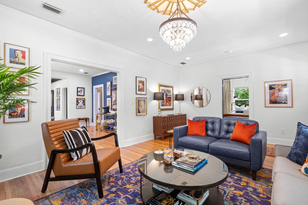 Mid century furniture adorns a beautiful livingroom in Gainesville Fl.