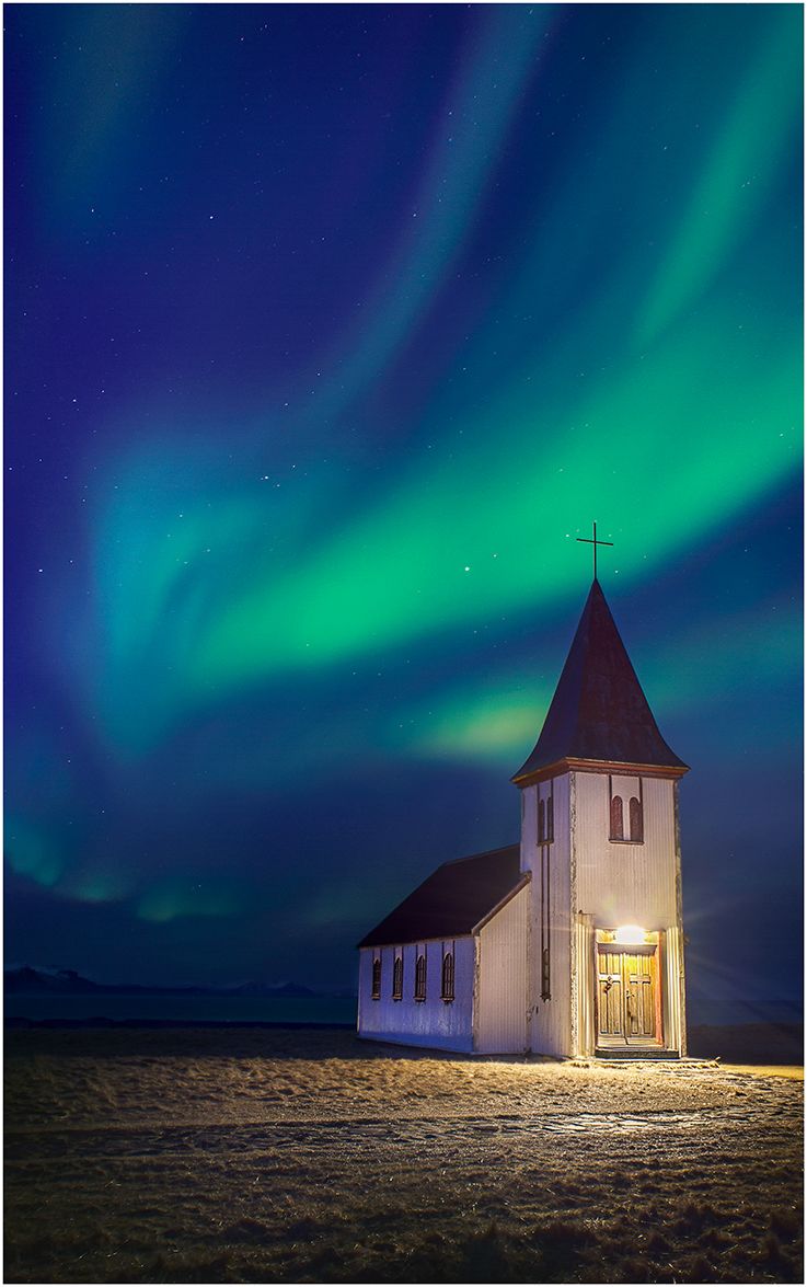 northern lights in the night sky