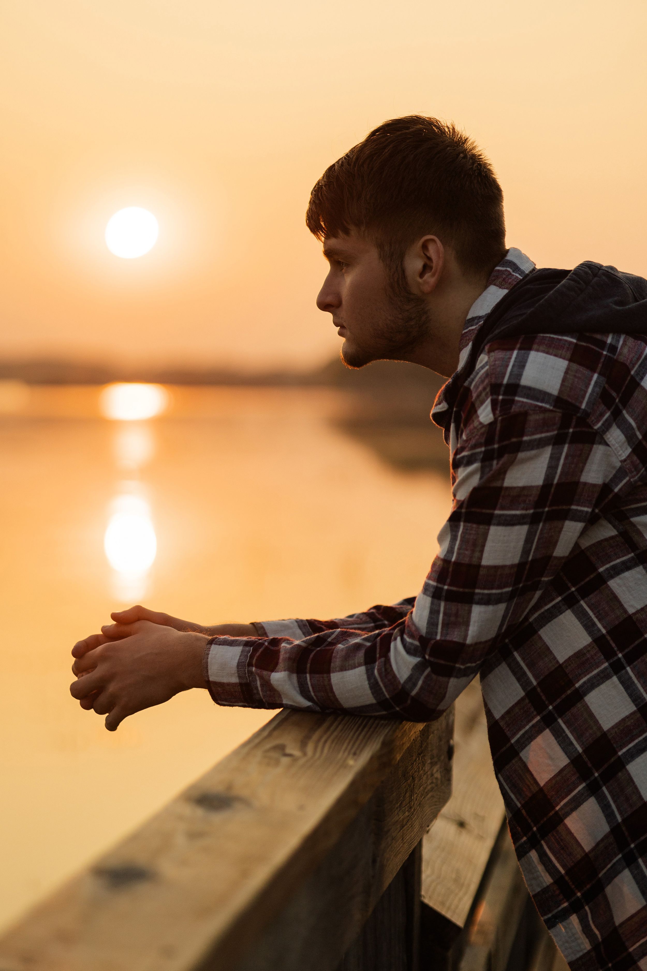 High school senior at sunrise in Waconia