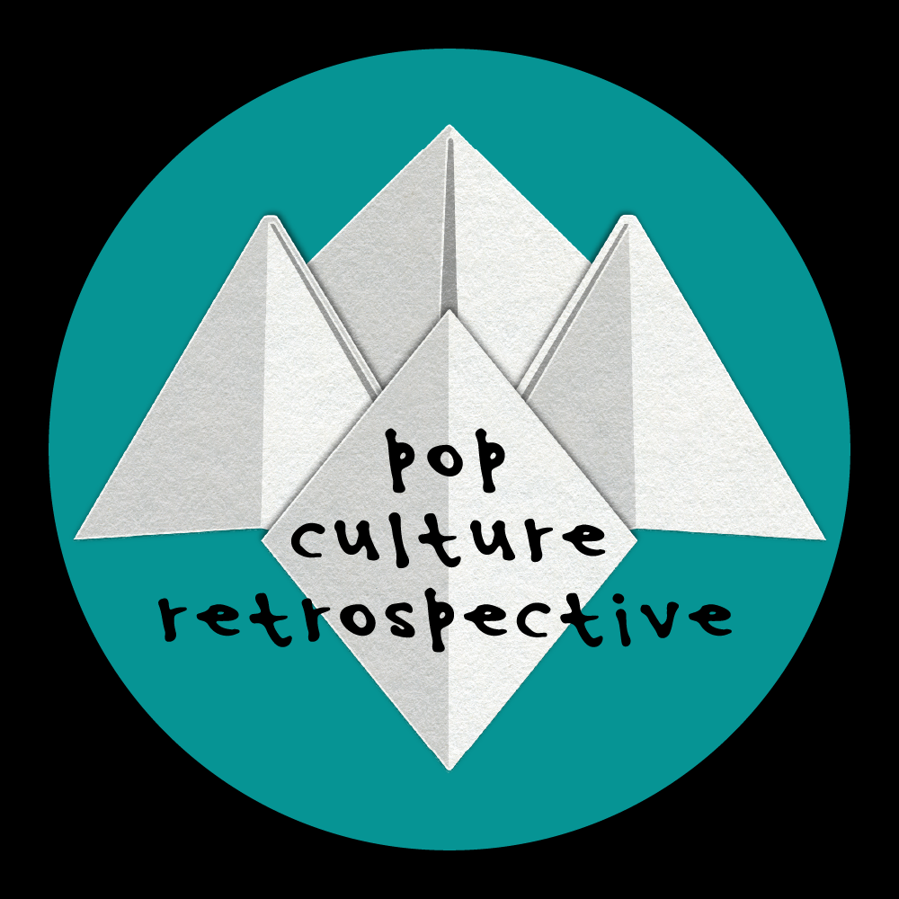 Logo for the Pop Culture Retrospective Podcast a show I host about pop culture from the 80s, 90s and early 2000s.