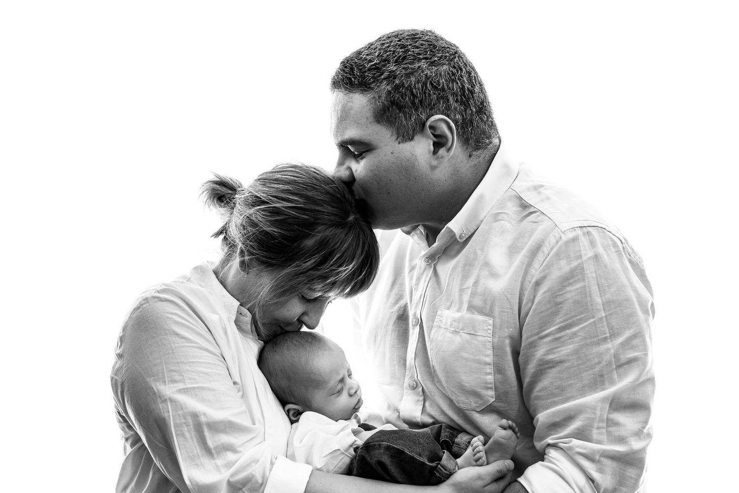 Black and white family photograph