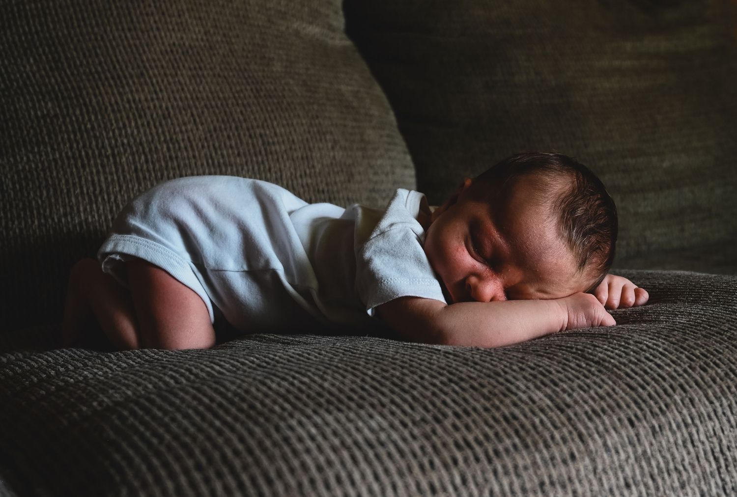 Newborn Baby tummy sleeping during a photo shoot in Hudson, NY
