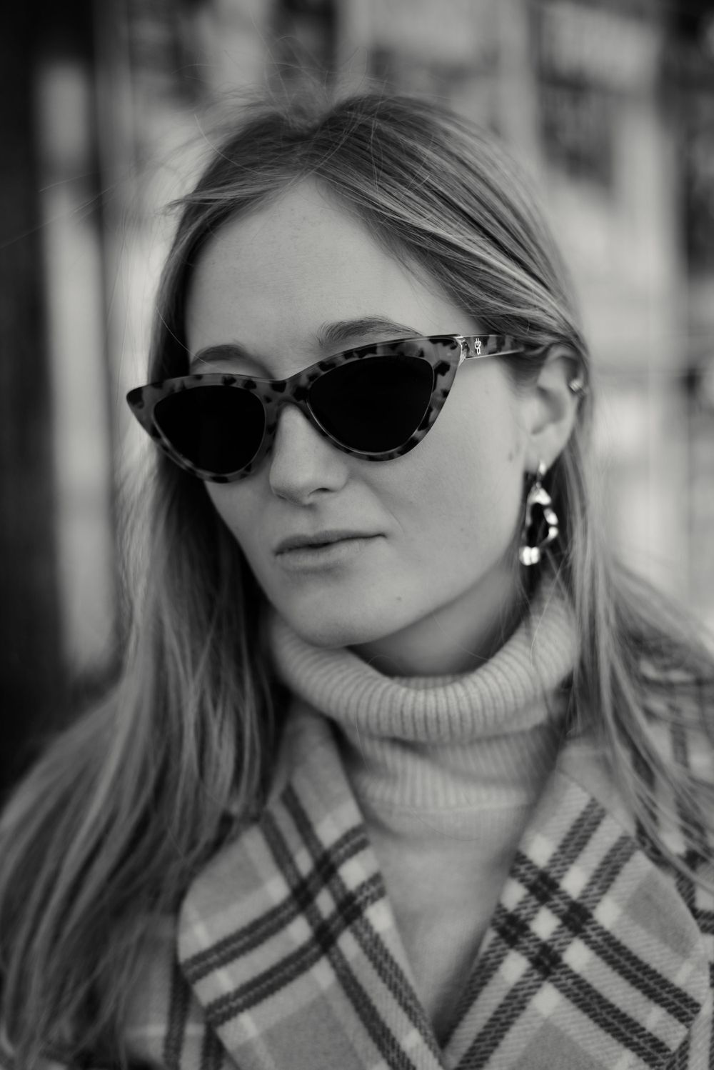 Black and white portrait taken by a London Based fashion and lifestyle photographer