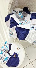 Navy blue and white baby blanket set with minky fabric, featuring transport print and matching accessories.