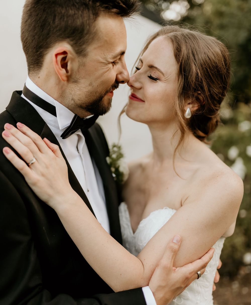 Bridal Portrait of the bride and groom on their wedding day