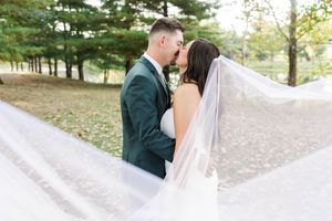 bride and groom candid shot under the veil at longbridge golf course springfield il