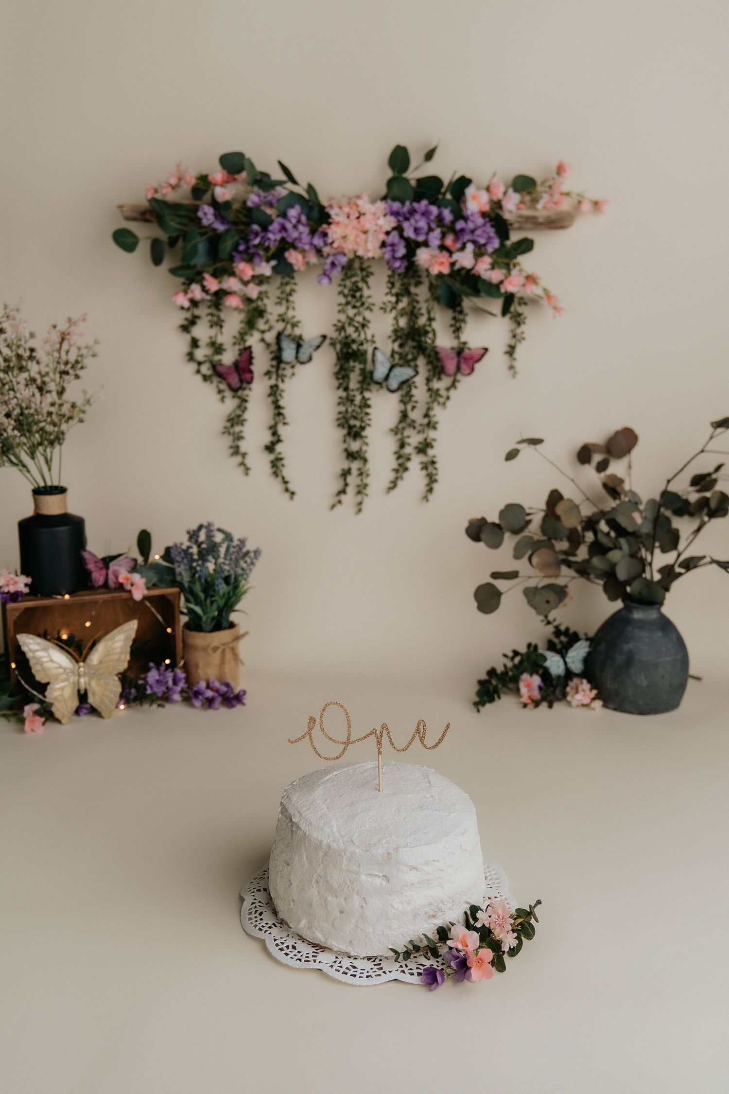 one year cake smash photography