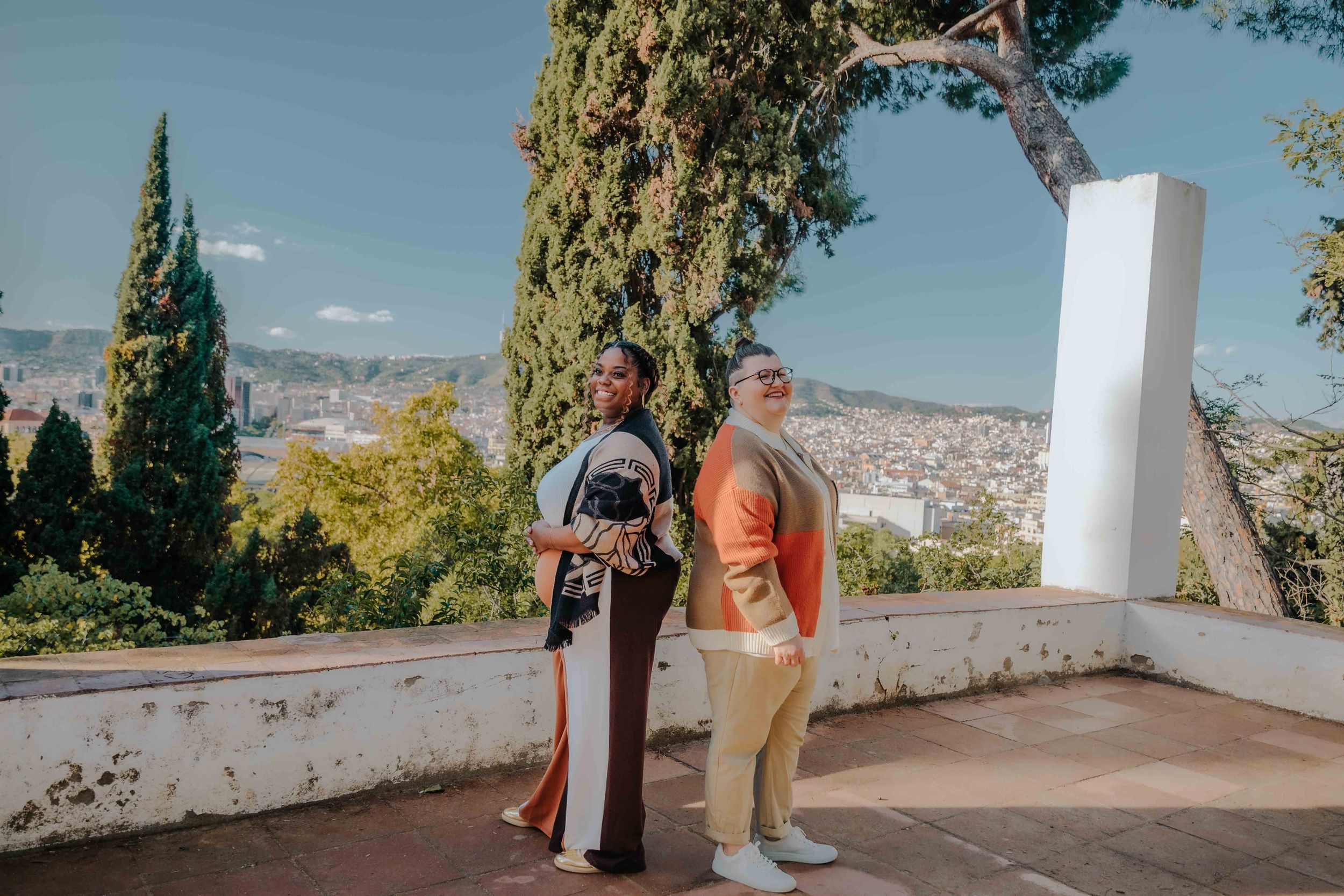 Engagement couple photoshoot in Barcelona hidden garden