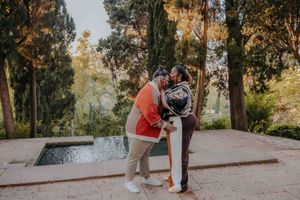 Private proposal moment photographed in Barcelona