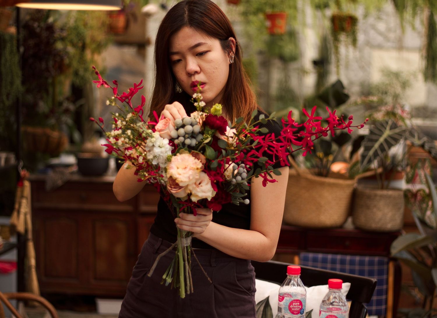event photoshoot for flower making workshop in singapore