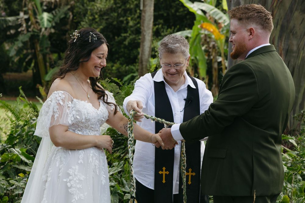 Hand fasting ceremony at wedding in south florida