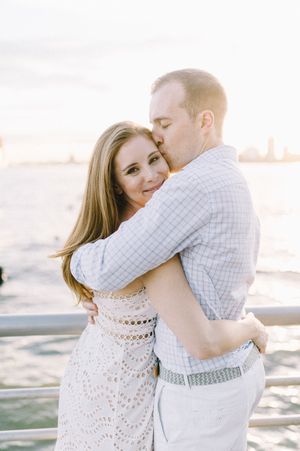 An NYC Hudson River engagement session at sunset by Anaise Prince Photography
