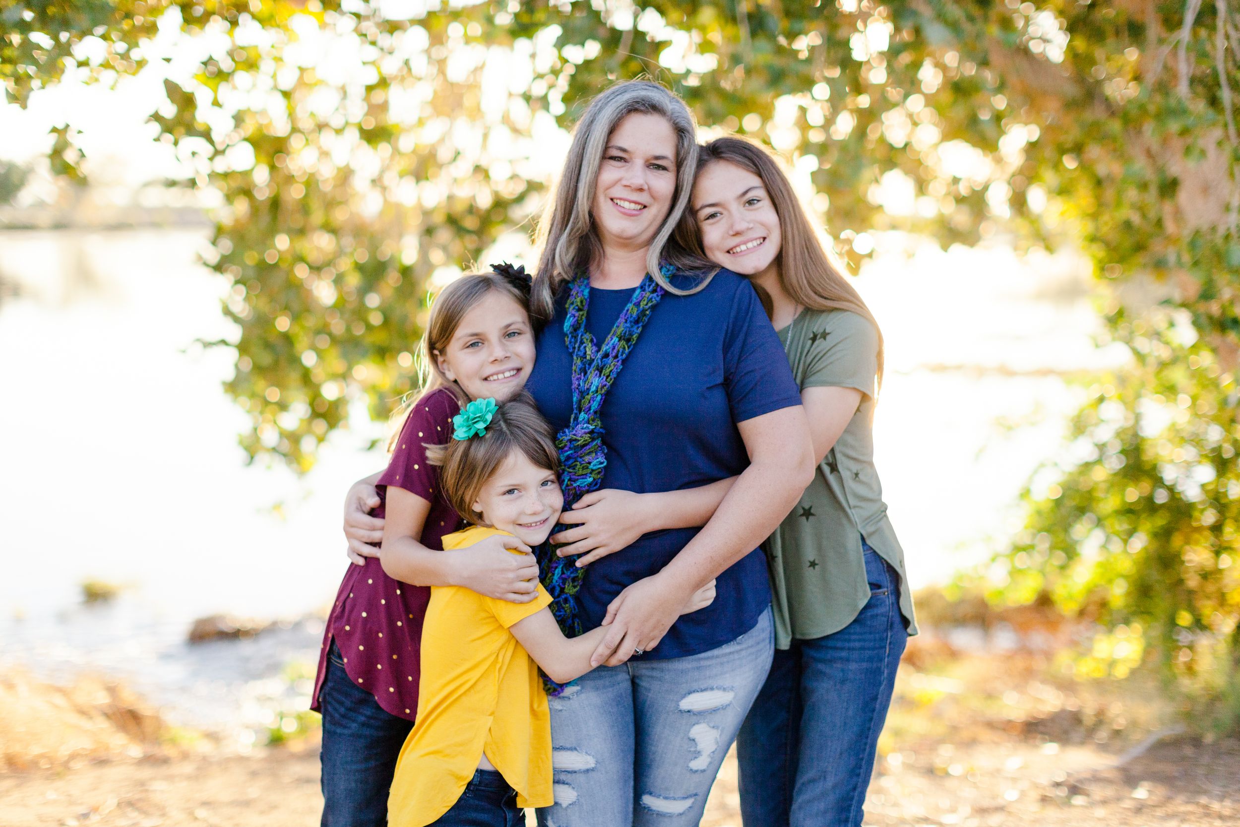 Natural light family portrait in the White Mountains of Arizona