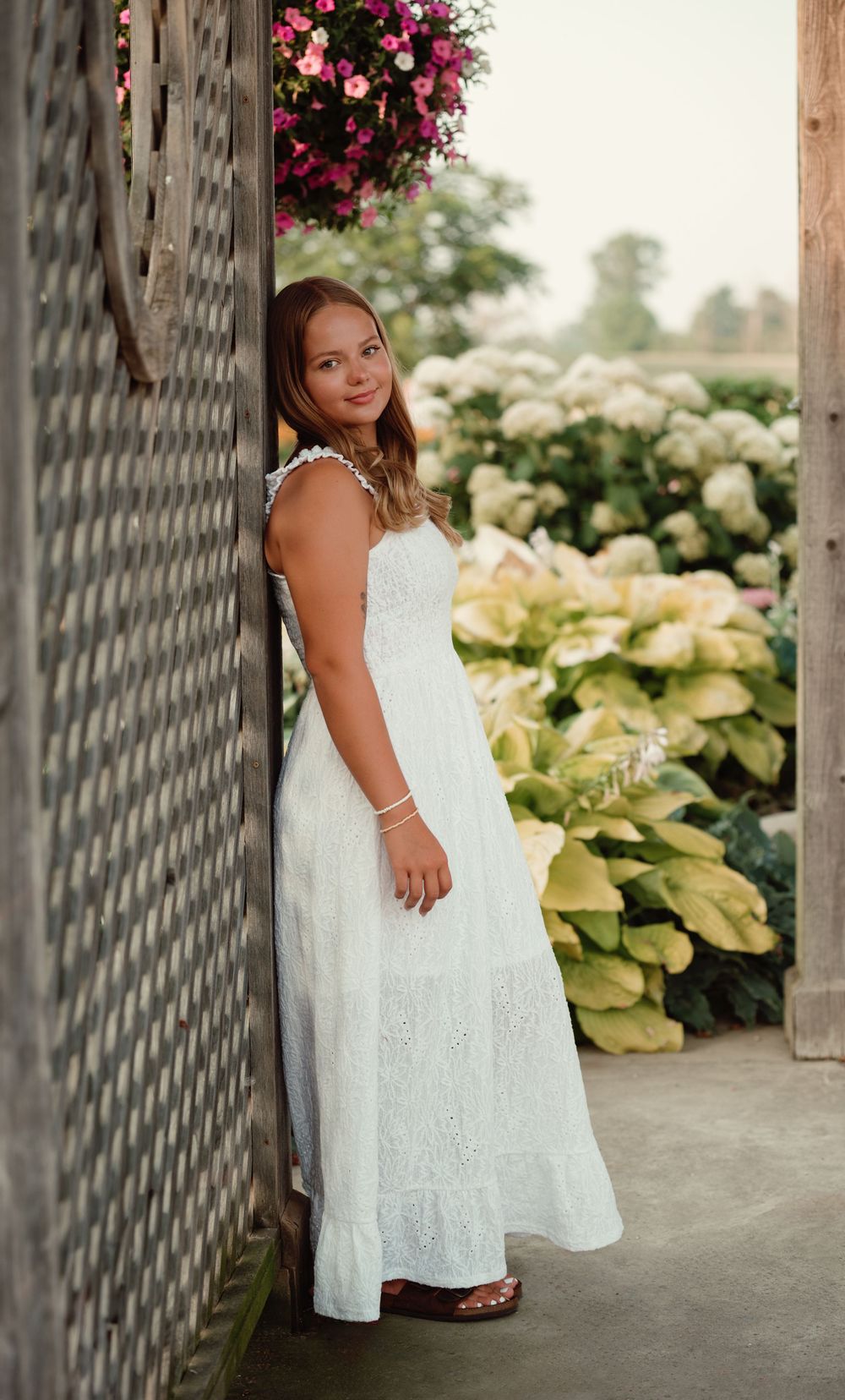 senior session downriver michigan at a garden