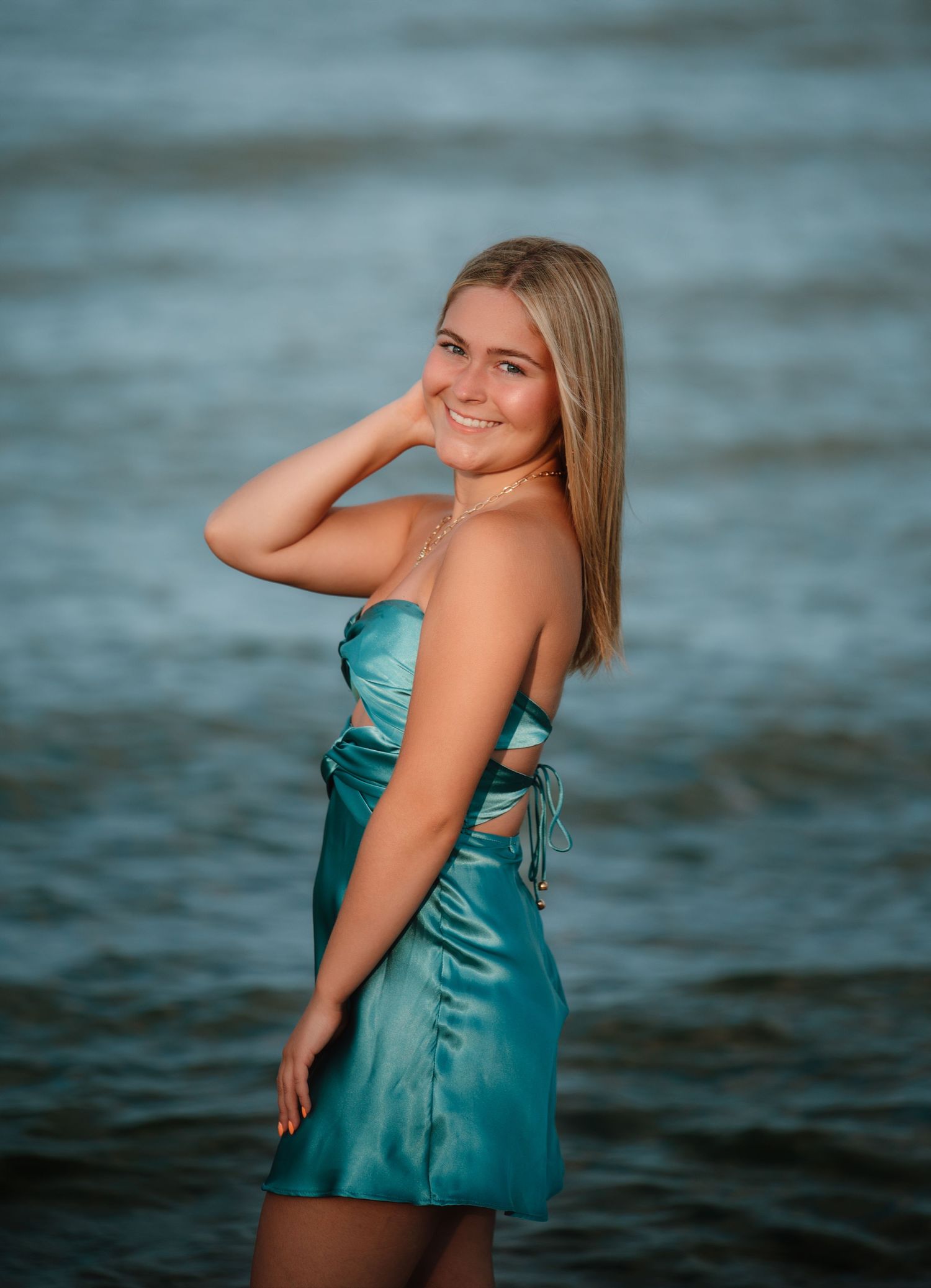 senior session downriver at the beach by the water