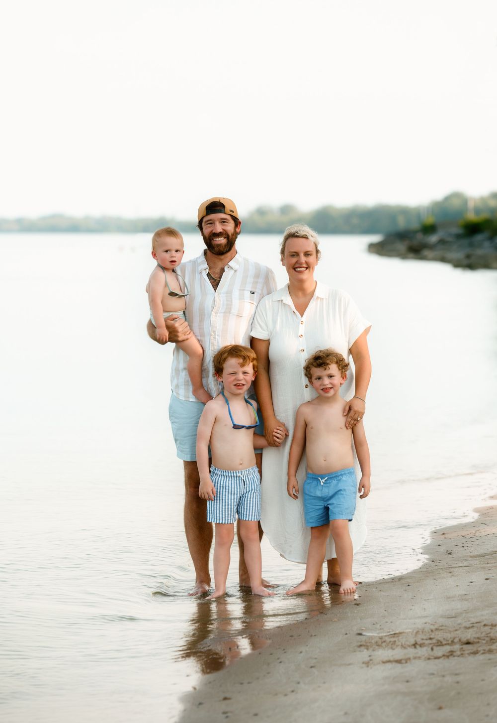 outdoor family session downriver at the beach