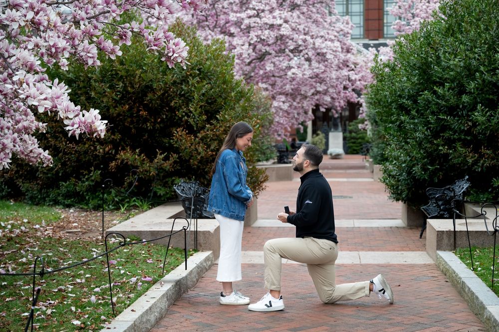 Enid Haupt Garden Washington DC Surprise Proposal Photographer Smithsonian Castle