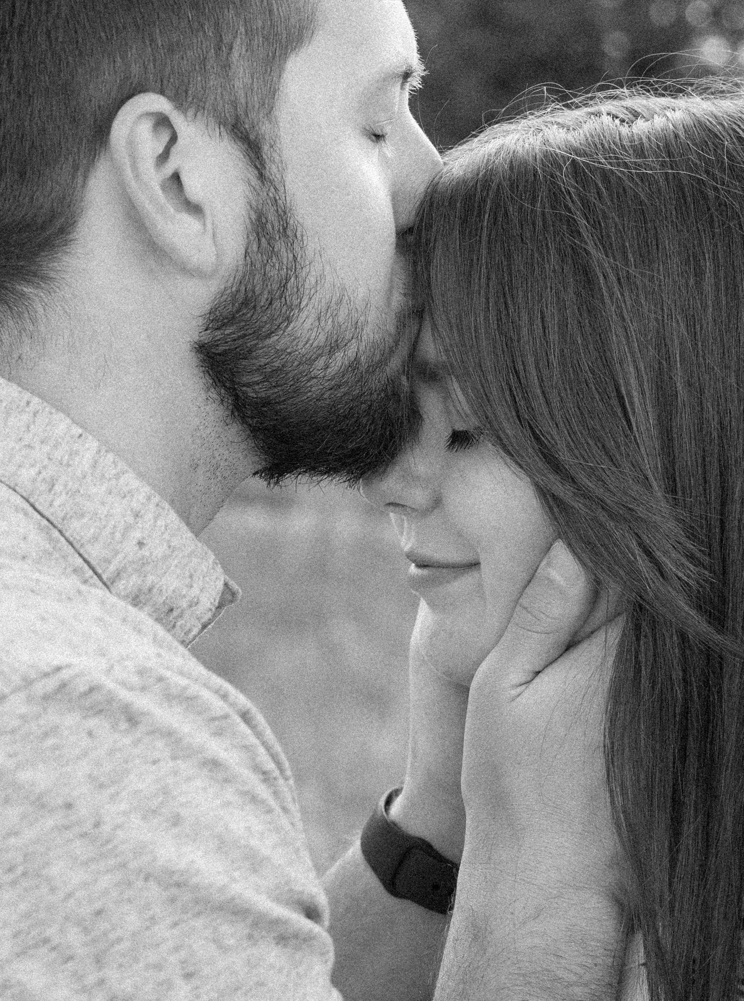 Outdoor golden hour spring engagement session in Normal, Illinois