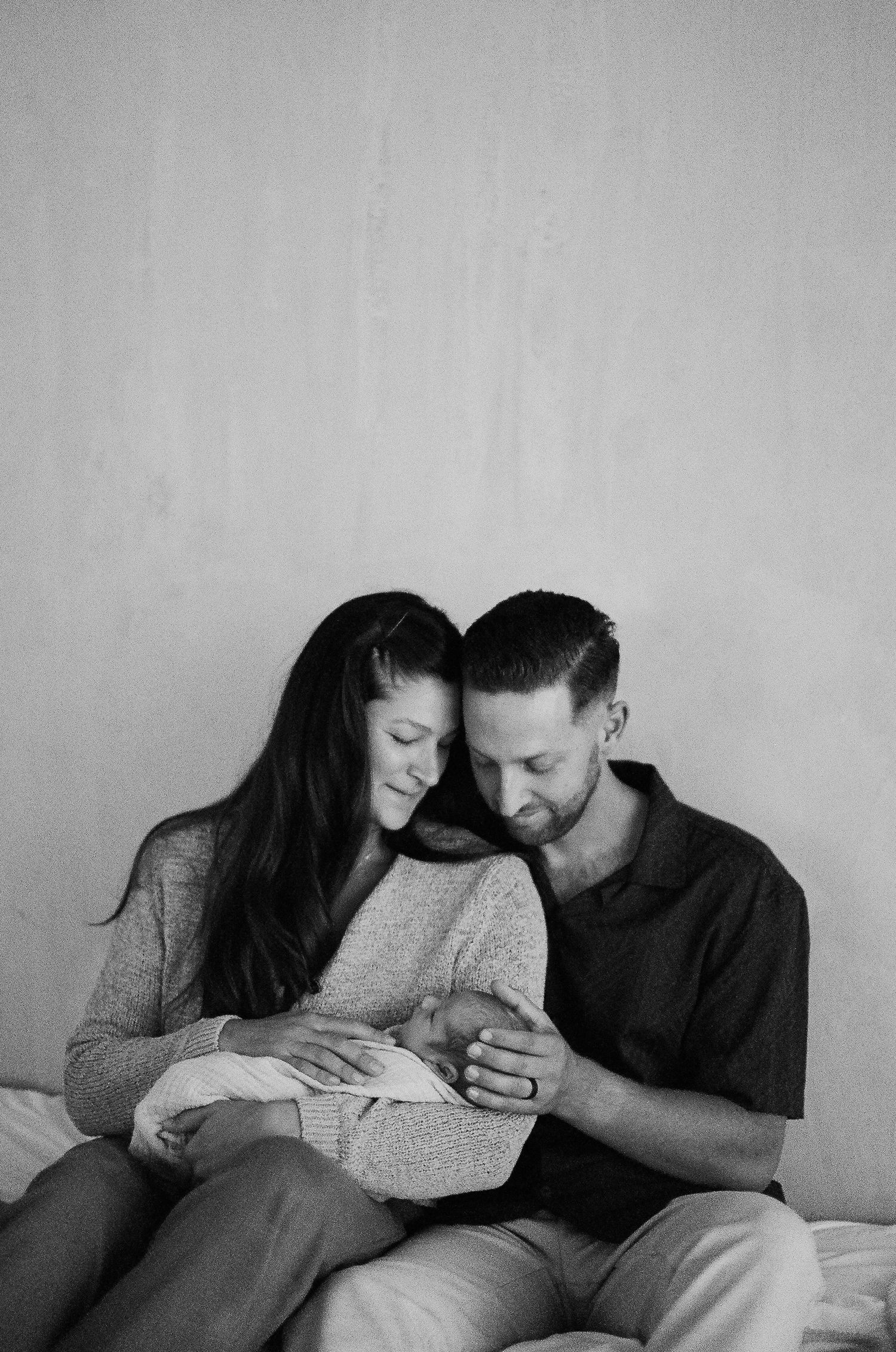 Cute family pictures in California studio showing real smiles