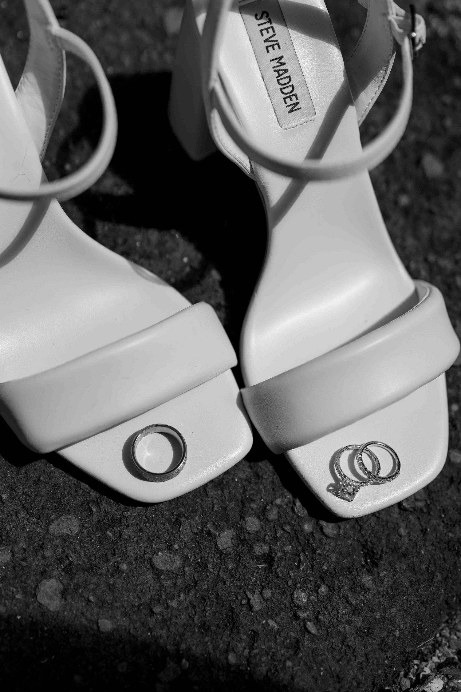 Black and white photo of the bride details captured by Jenn Guillen Photo