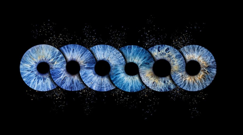 Close-up iris photography artwork captured by Nicola in Woodside, Glenrothes. Detailed macro image of a human eye showing unique natural pat