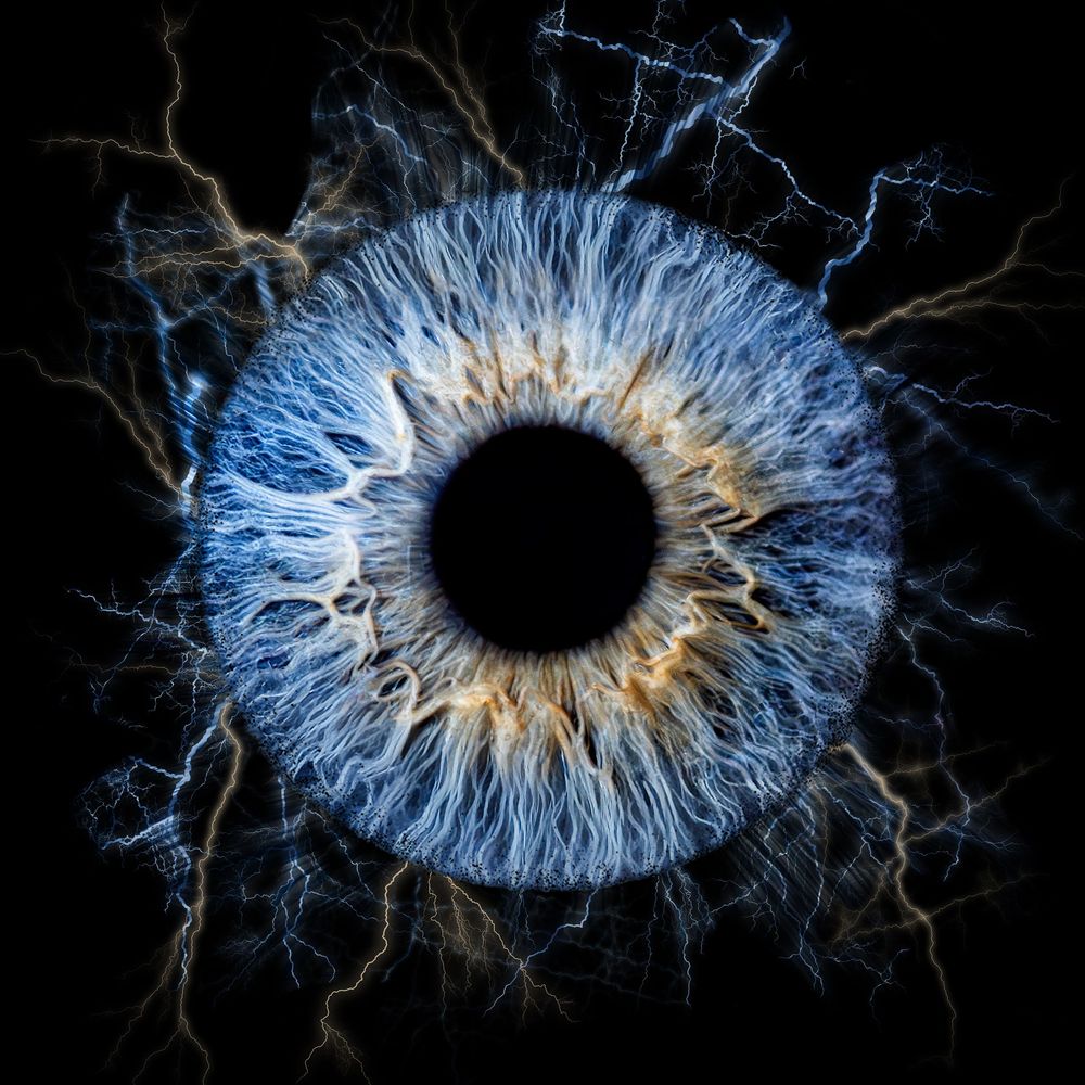 Close-up iris photography artwork captured by Nicola in Woodside, Glenrothes. Detailed macro image of a human eye showing unique natural pat