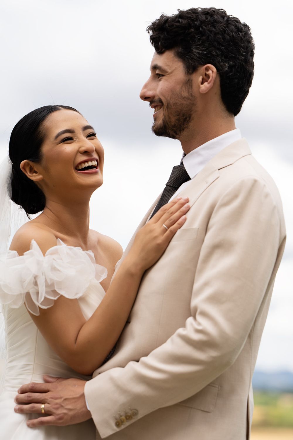 Portrait of bride and groom