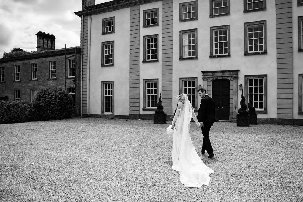 black and white wedding photo
