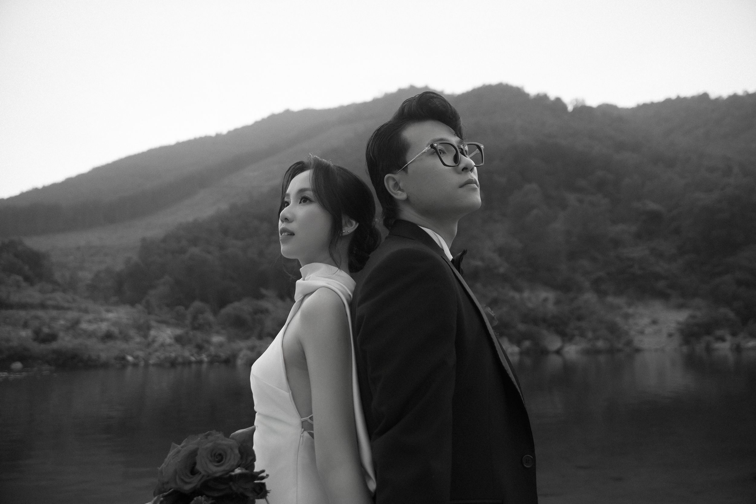 black and white wedding photos