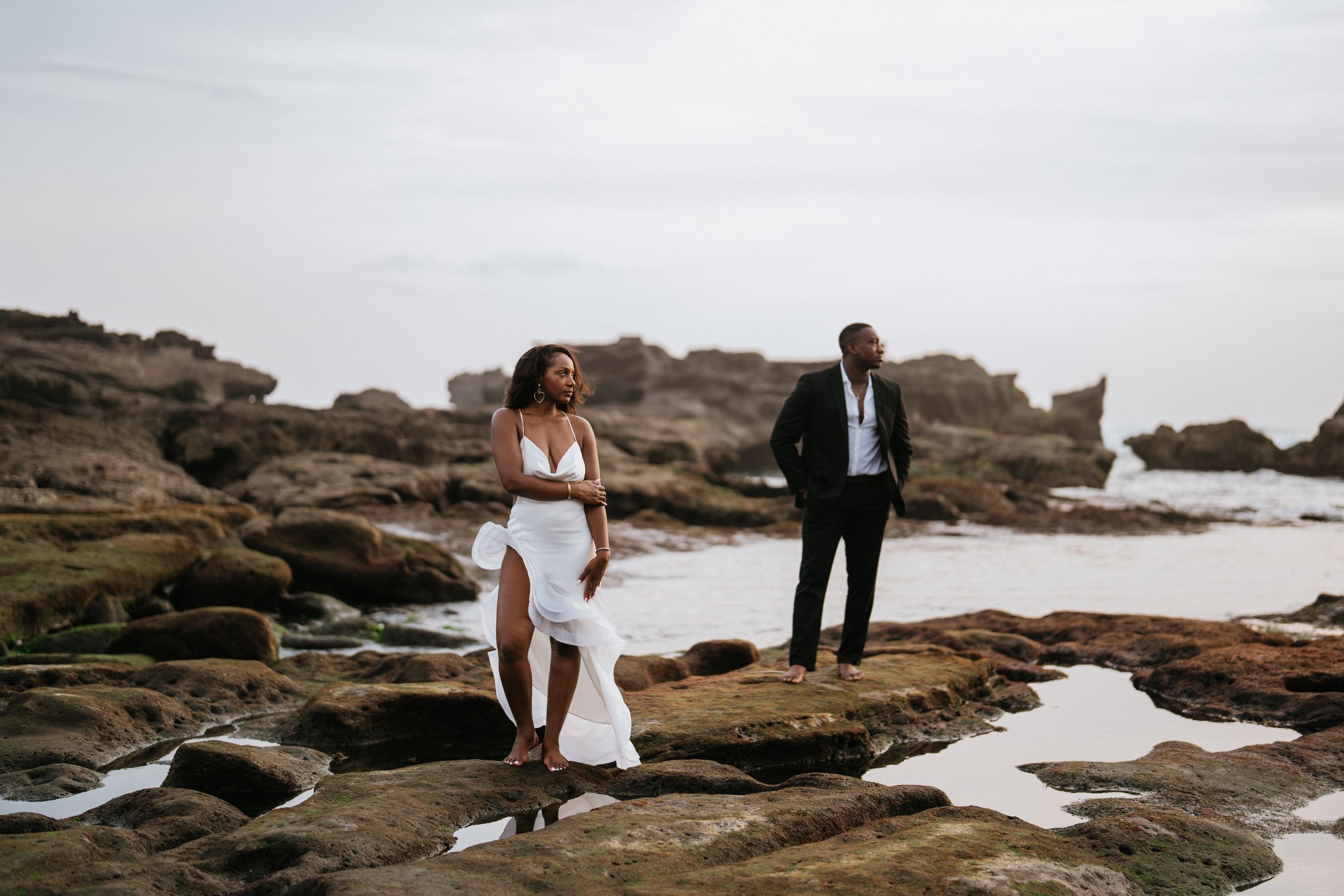 Professional Bali prewedding session at Mengening Beach.