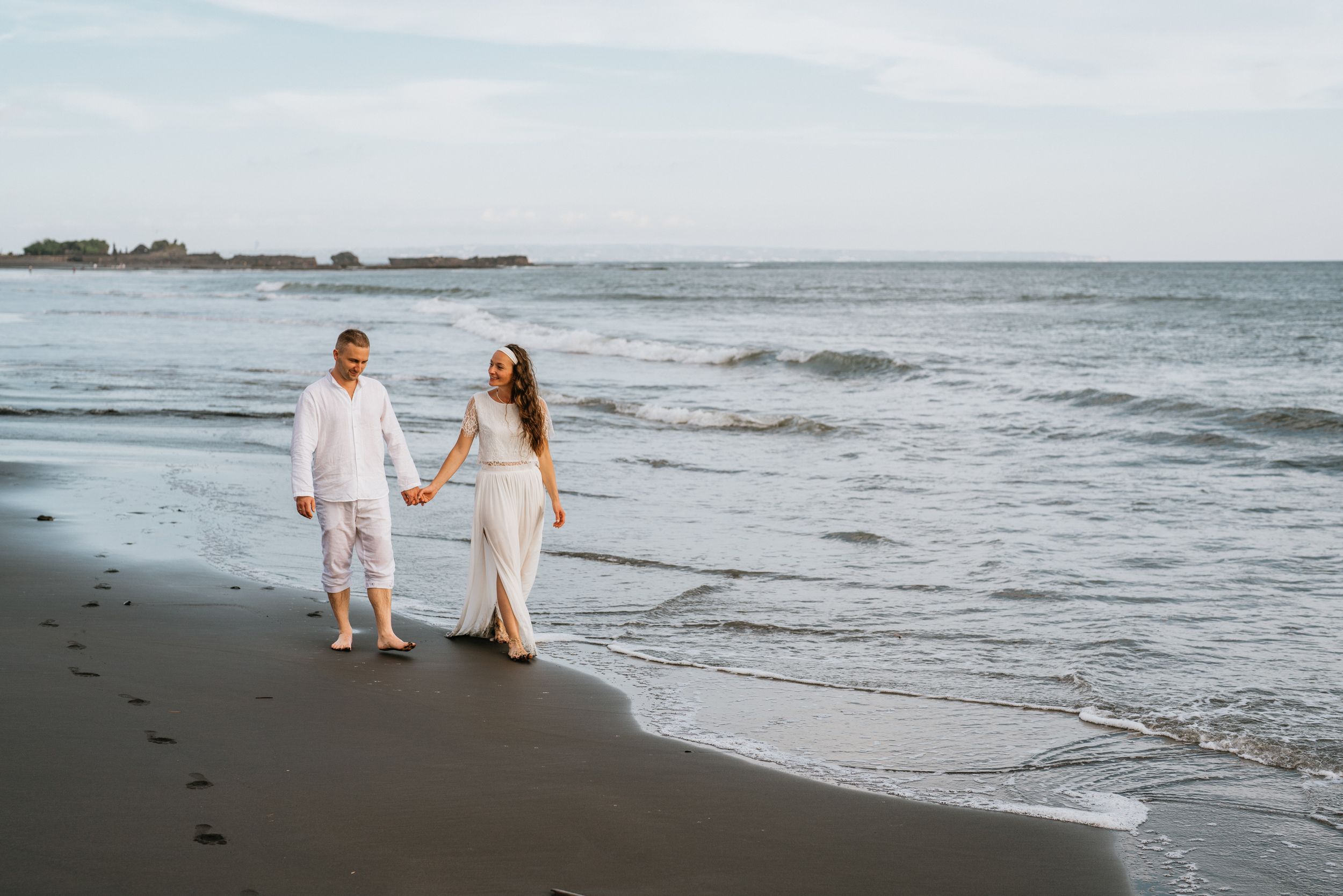 Professional prewedding photography services at Nyanyi Beach.