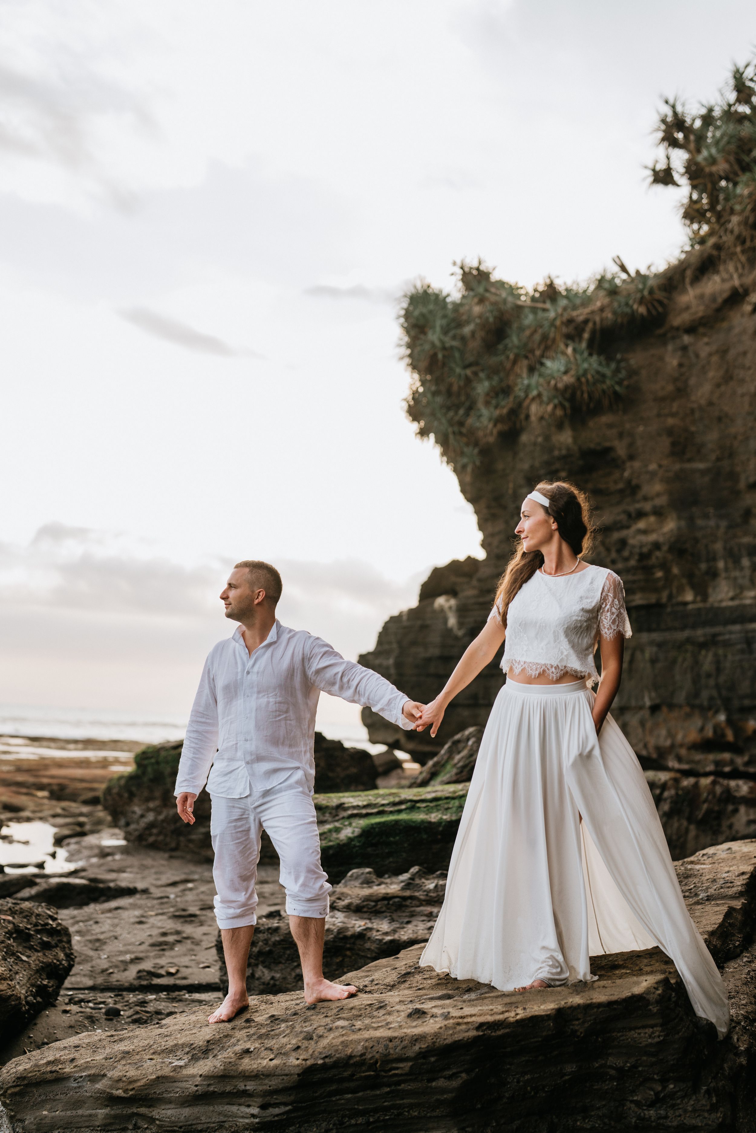 Professional prewedding photography services at Nyanyi Beach.