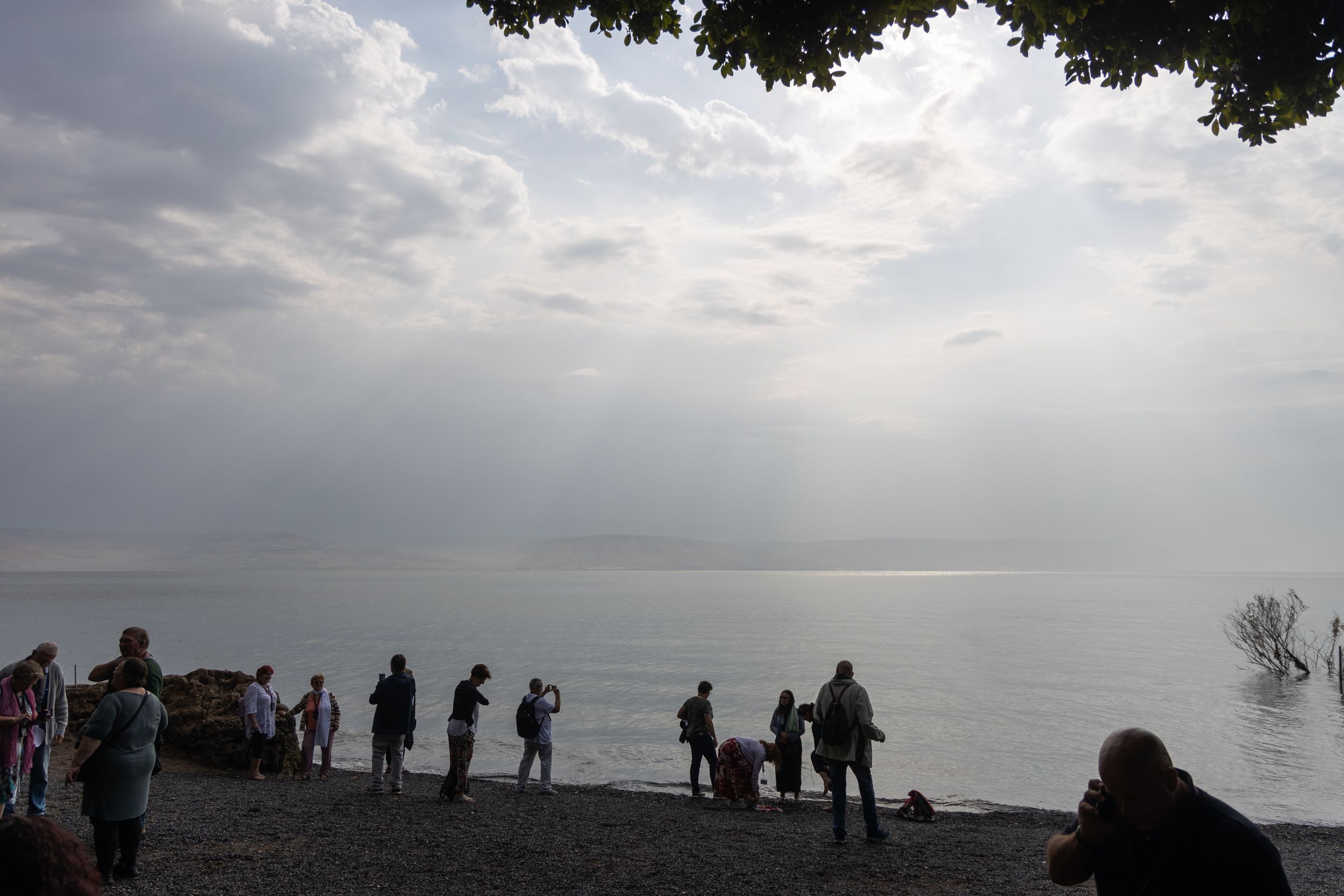 Photo of people visiting the Sea of Galilee