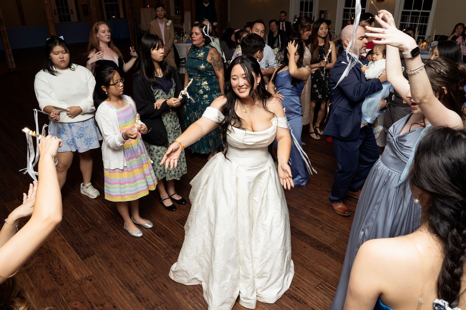 Editorial Image of asian bride dancing at the wedding reception.