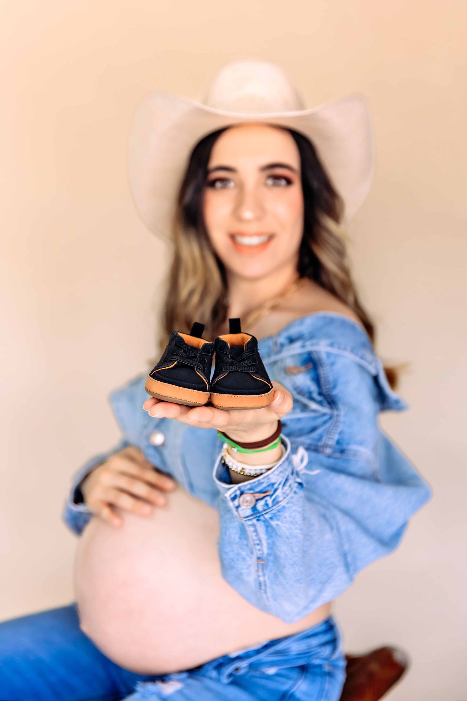 expecting single momma is captured in fresno,ca in home studio.