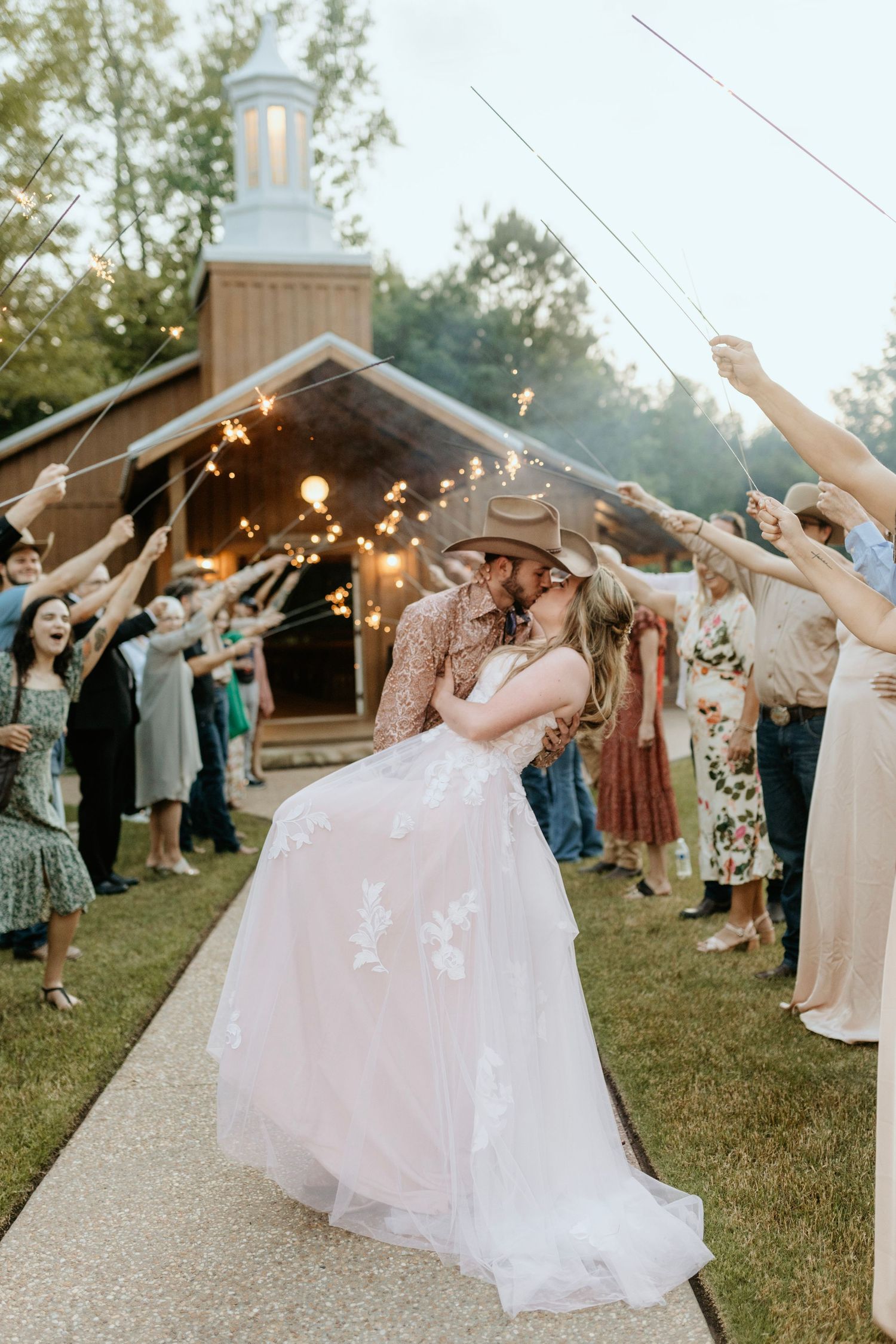 Grand exit at the barn at big oak in franklin georgia