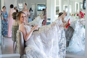 D'Vine Grace Vineyard McKinney TX  Dallas Fort Worth wedding venue first look spring wedding wedding dress outdoors ceremony bridal party