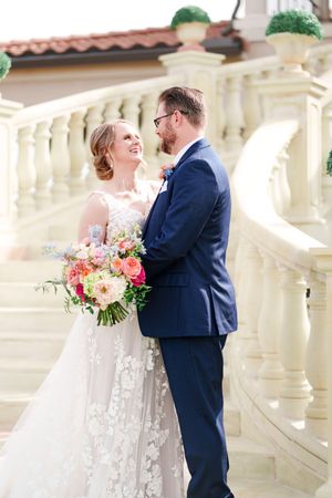 D'Vine Grace Vineyard McKinney TX  Dallas Fort Worth wedding venue first look spring wedding wedding dress outdoors ceremony bridal party