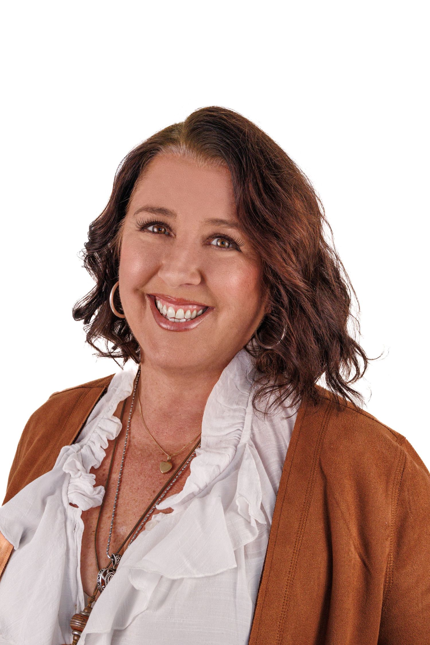 Real estate agent headshot on white background with studio lighting, confident and approachable, by Jems Photography