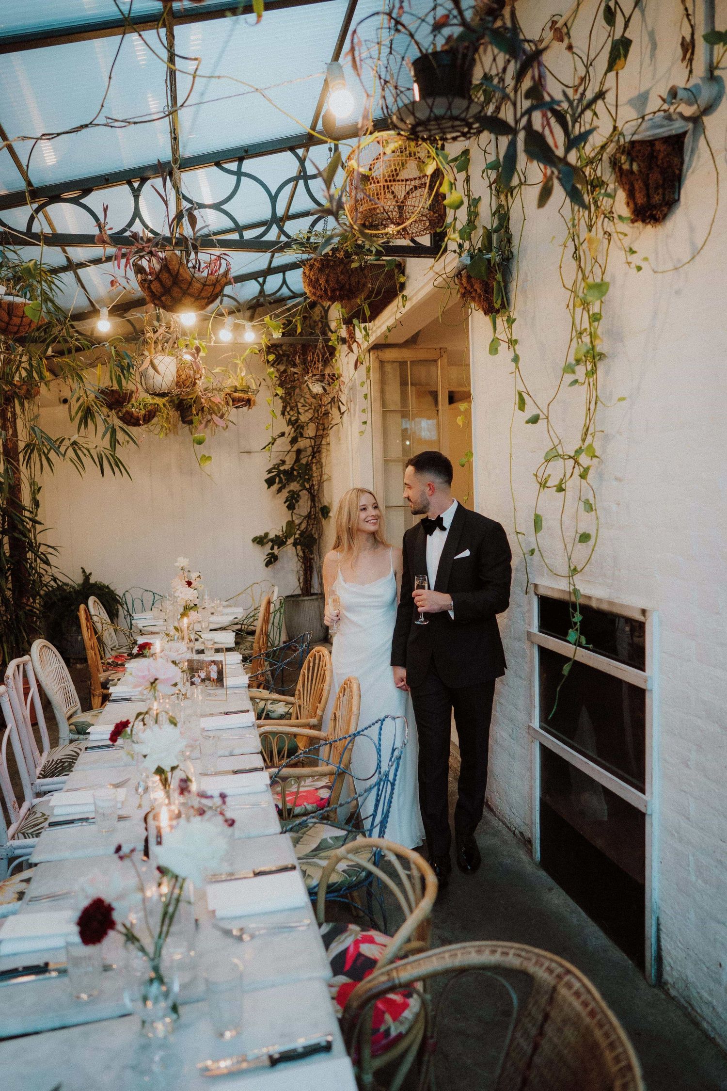 bourne and hollingsworth Intimate wedding reception setup