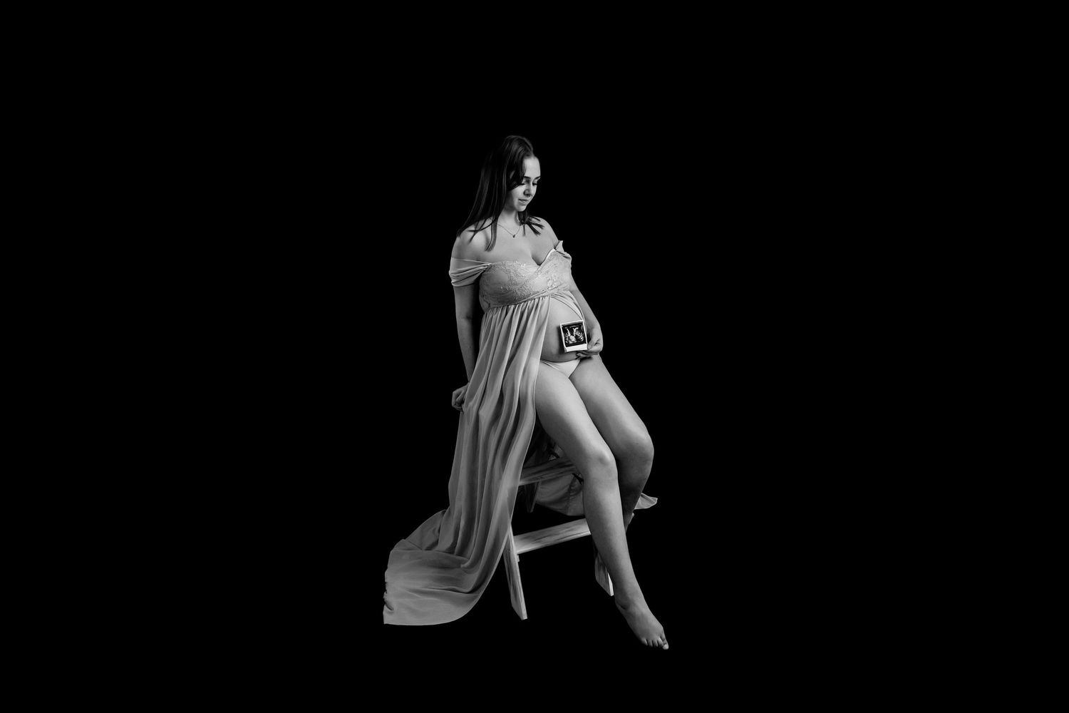 Seven black and white photos arranged in a horizontal row show silhouetted figures in various dramatic poses.