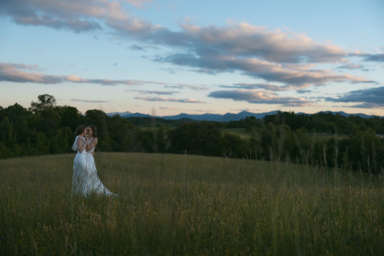 ASheville NC Waterfall elopement bridal portrait wedding dress adventure couple WNC mountain wedding elope