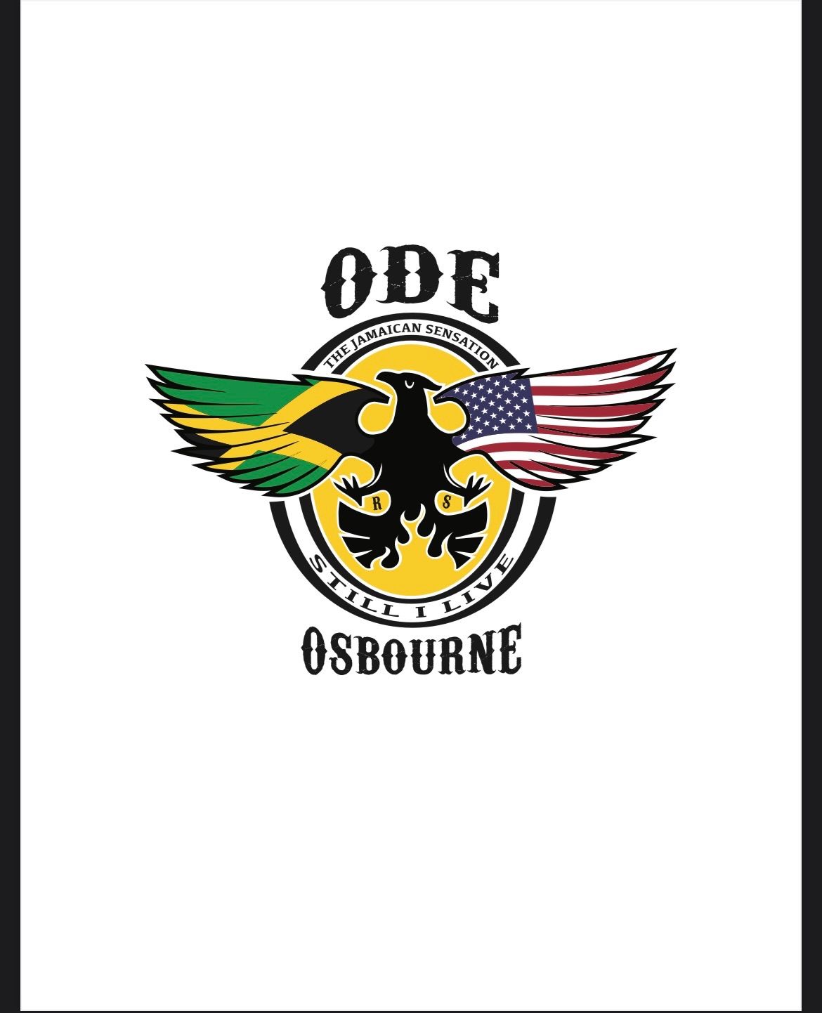 A military-style emblem featuring a black eagle with American flag wings against a yellow background, with text reading ODF Osbourne.