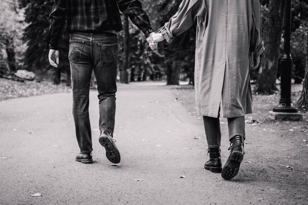 A romantic Calgary Alberta engagement session during the fall.