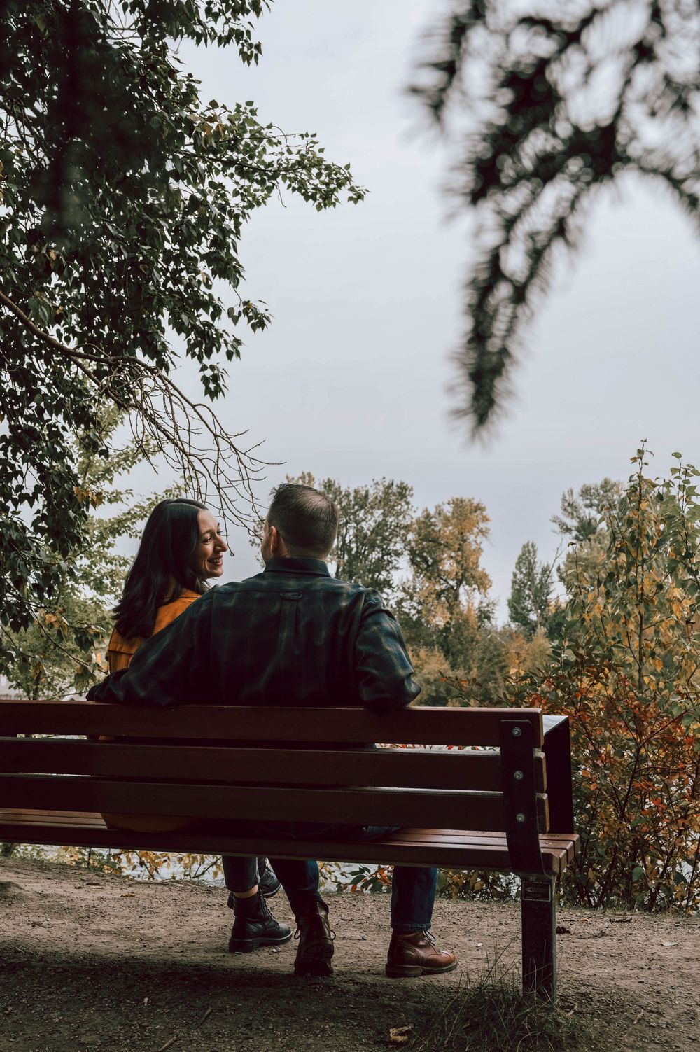 A romantic Calgary Alberta engagement session during the fall.